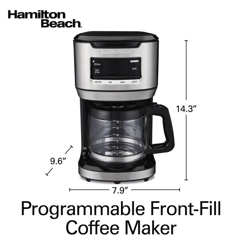 Hamilton Beach® Programmable FrontFill Coffee Maker 14 Cup Glass Carafe Wayfair